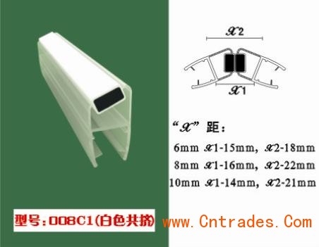      特价批发 淋浴房135度白色磁性胶条  钻石型玻璃门135度门吸条 135度白色磁性胶条  白色磁性胶条 浴室磁条 塑料磁条 塑胶门吸条 包胶磁条 门窗磁性胶条 